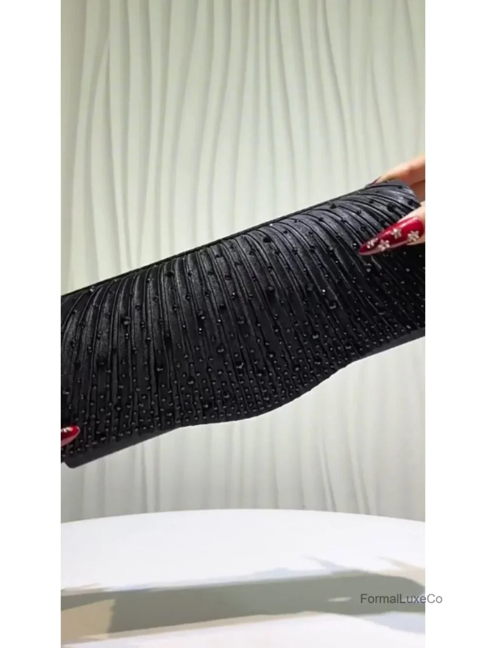 Rhinestone Envelope Clutch with Detachable Chain Evening Bag
